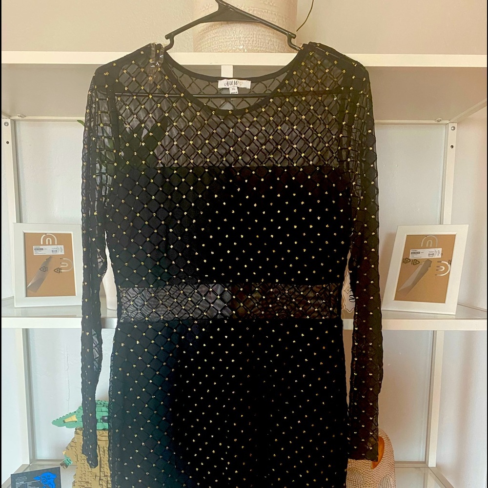 Black and gold dress